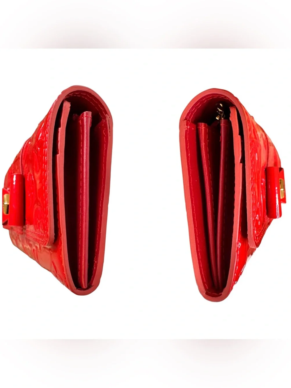 ✨🛍️ Louis Vuitton Red Vernis Sarah Noeud Wallet